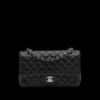 Black Leather Chanel Flap Bag
