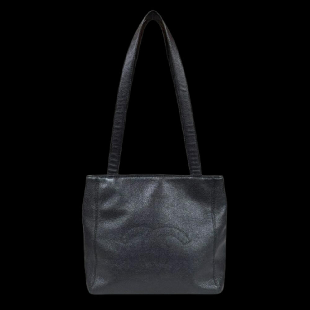 Black Leather Chanel Shoulder Bag