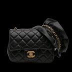 Black Leather Chanel Flap Bag