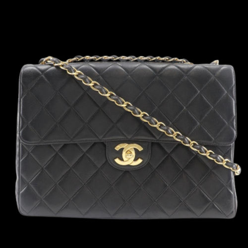 Black Leather Chanel Crossbody Bag