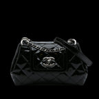 Black Leather Chanel Flap Bag
