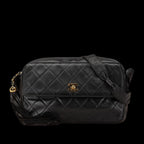 Black Leather Chanel Crossbody Bag