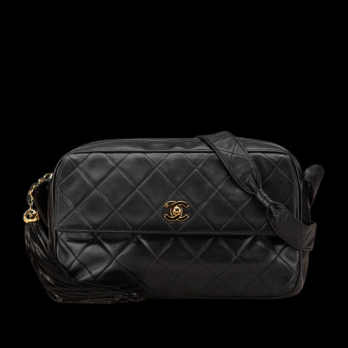 Black Leather Chanel Crossbody Bag