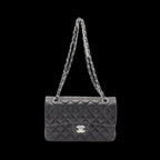Black Leather Chanel Flap Bag