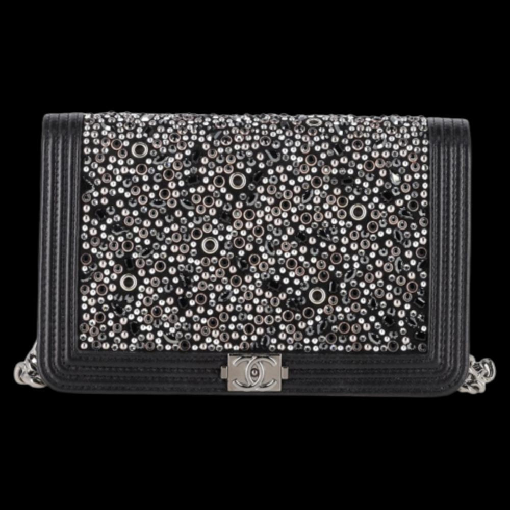 Black Leather Chanel Shoulder Bag