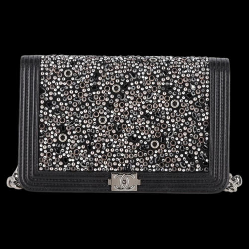 Black Leather Chanel Shoulder Bag