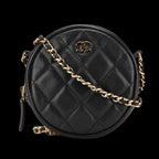 Black Leather Chanel Crossbody Bag