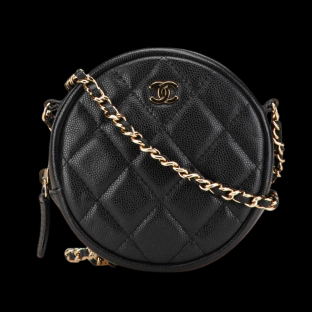 Black Leather Chanel Crossbody Bag