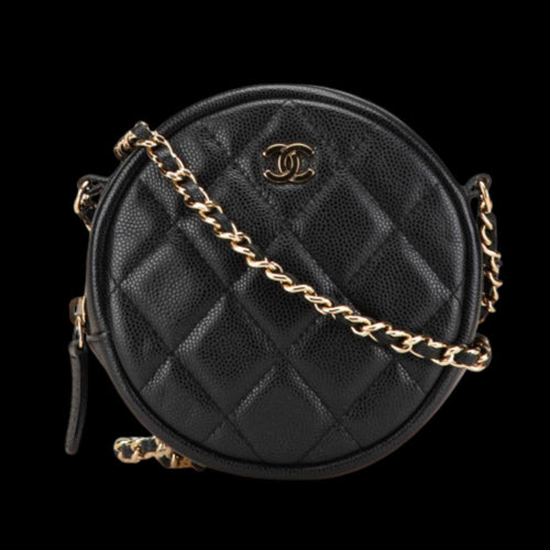 Black Leather Chanel Crossbody Bag