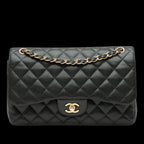 Black Leather Chanel Flap Bag
