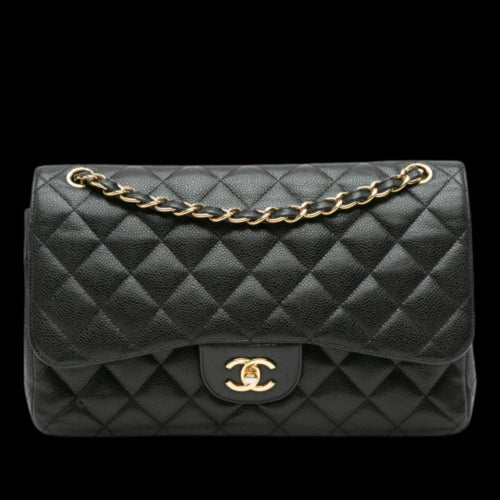 Black Leather Chanel Flap Bag
