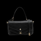 Black Leather Chanel Flap Bag