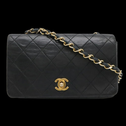 Black Leather Chanel Shoulder Bag