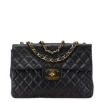 Black Leather Chanel Shoulder Bag