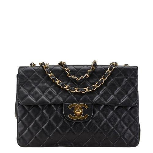 Black Leather Chanel Shoulder Bag