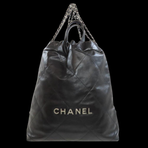 Black Leather Chanel Backpack