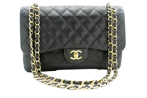 Black Leather Chanel Shoulder Bag