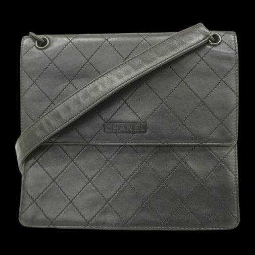 Black Leather Chanel Shoulder Bag
