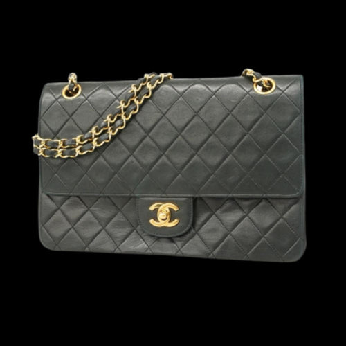Black Leather Chanel Flap Bag