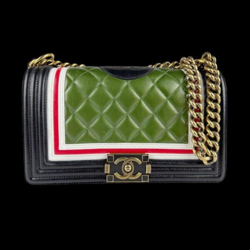 Black Leather Chanel Shoulder Bag
