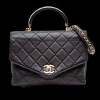 Black Leather Chanel Flap Bag