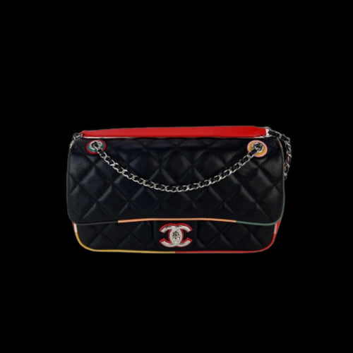 Black Leather Chanel Flap Bag
