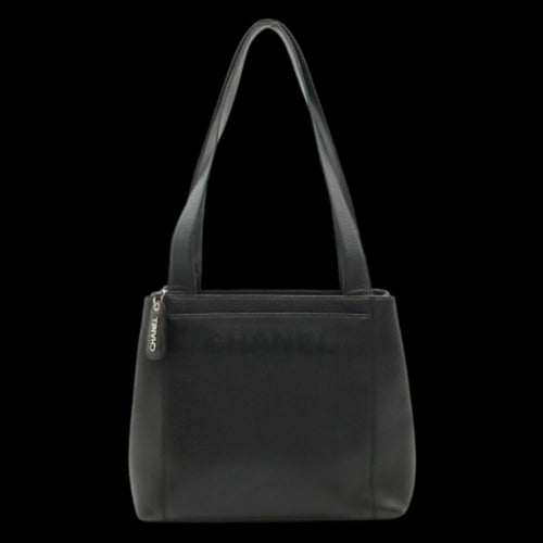 Black Leather Chanel Shoulder Bag