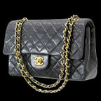 Black Leather Chanel Flap Bag