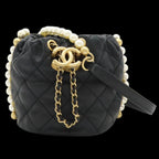 Black Leather Chanel Shoulder Bag