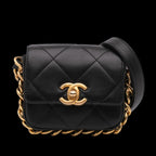 Black Leather Chanel Flap Bag