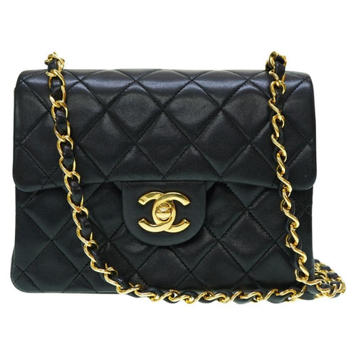 Black Leather Chanel Shoulder Bag