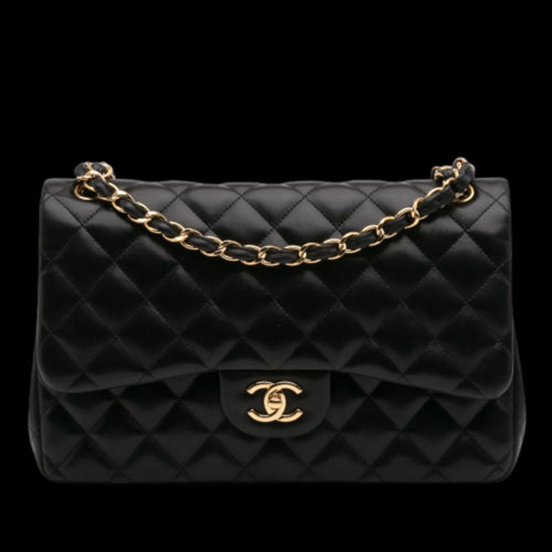 Black Leather Chanel Flap Bag