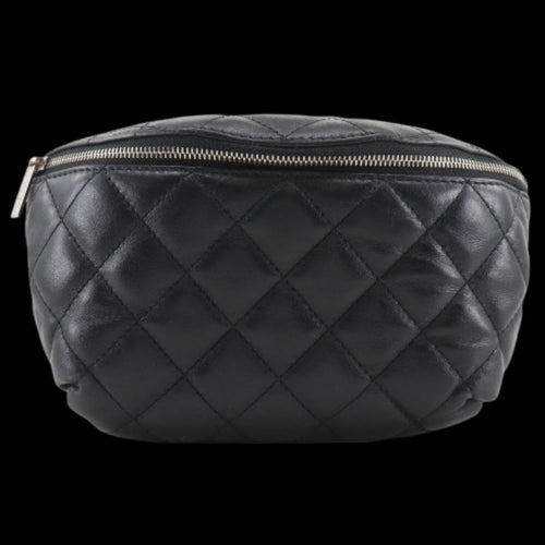 Black Leather Chanel Belt Bag