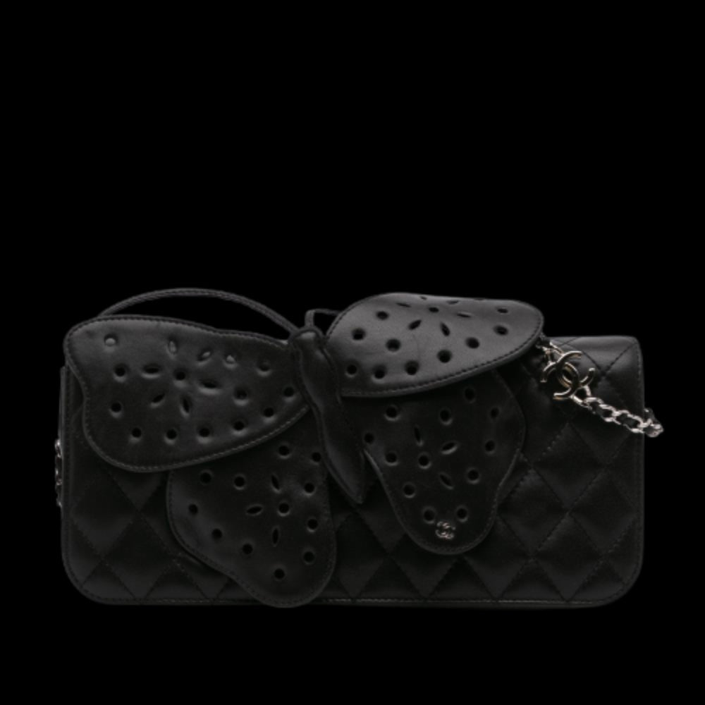 Black Leather Chanel Crossbody Bag