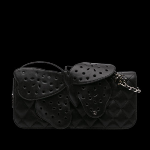 Black Leather Chanel Crossbody Bag