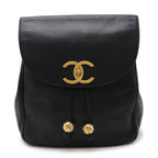 Black Leather Chanel Backpack
