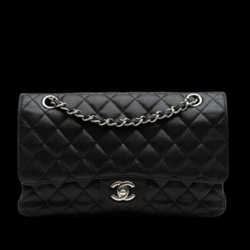 Black Leather Chanel Shoulder Bag