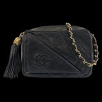 Black Leather Chanel Shoulder Bag