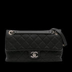 Black Leather Chanel Flap Bag