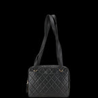Black Leather Chanel Shoulder Bag