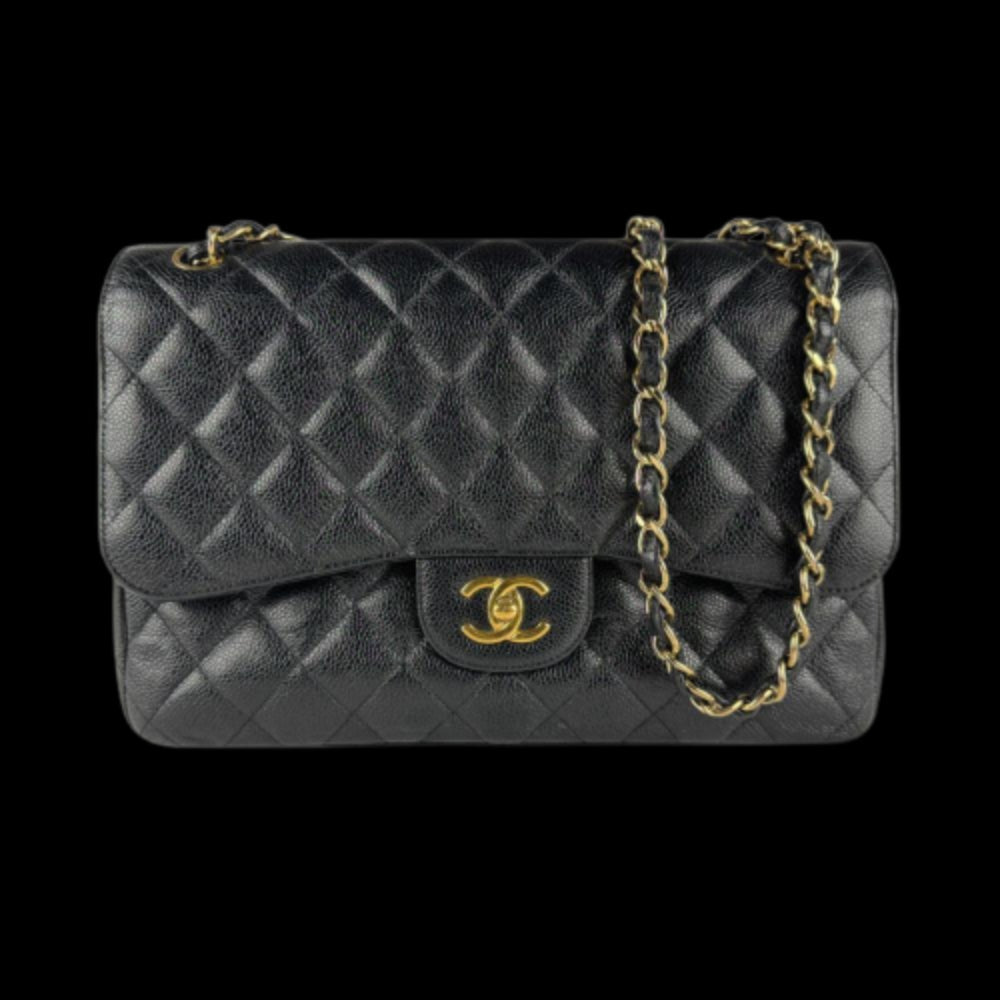 Black Leather Chanel Crossbody Bag