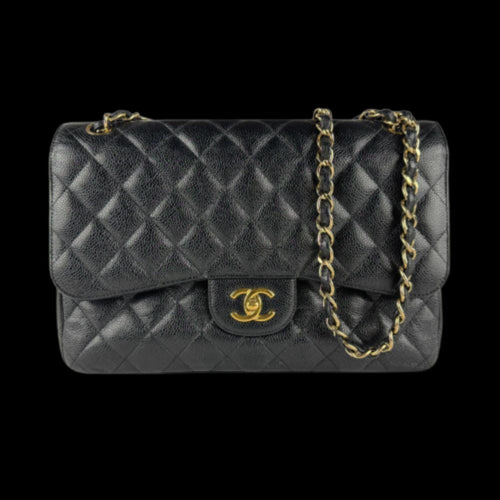 Black Leather Chanel Crossbody Bag