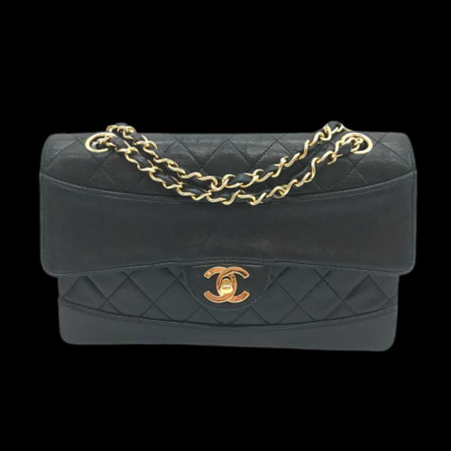 Black Leather Chanel Shoulder Bag
