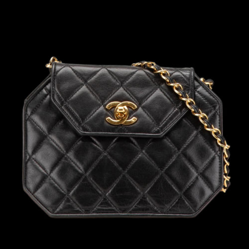 Black Leather Chanel Flap Bag