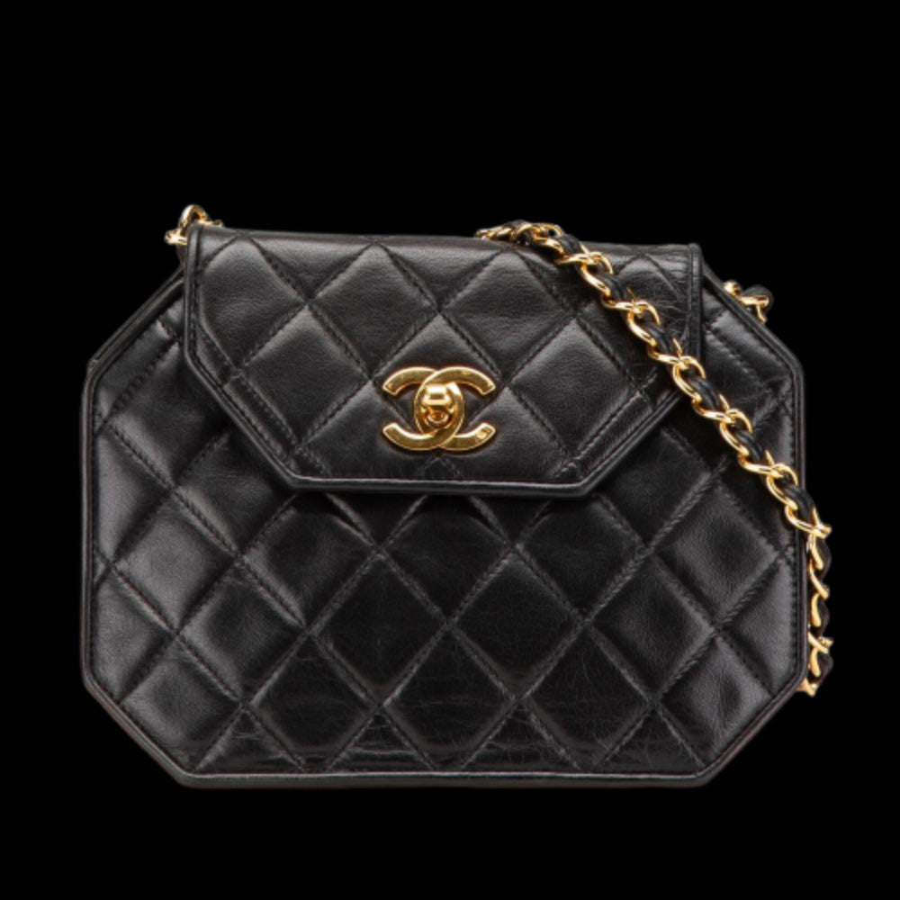 Black Leather Chanel Flap Bag