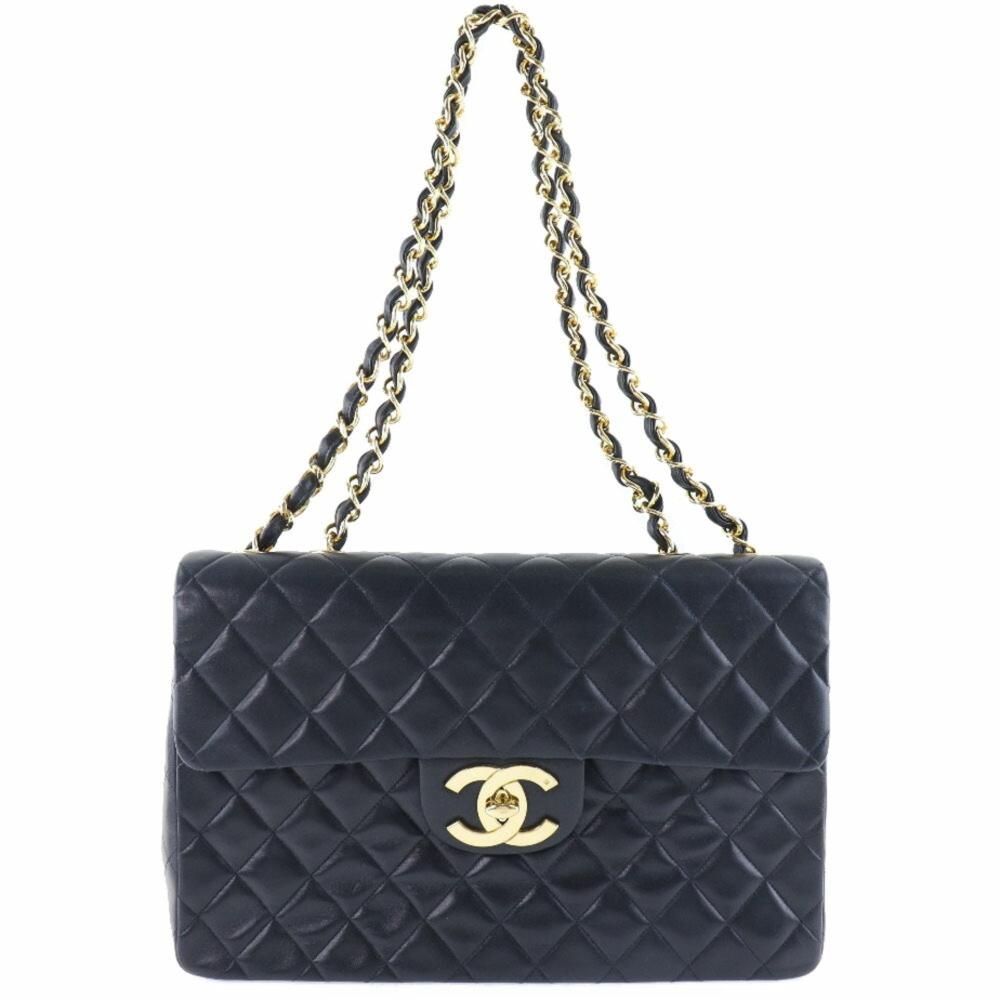 Black Leather Chanel Shoulder Bag