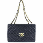 Black Leather Chanel Shoulder Bag