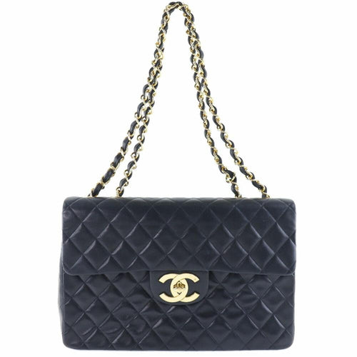 Black Leather Chanel Shoulder Bag
