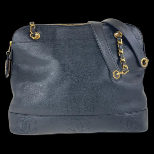 Black Leather Chanel Shoulder Bag