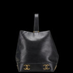 Black Leather Chanel Shoulder Bag